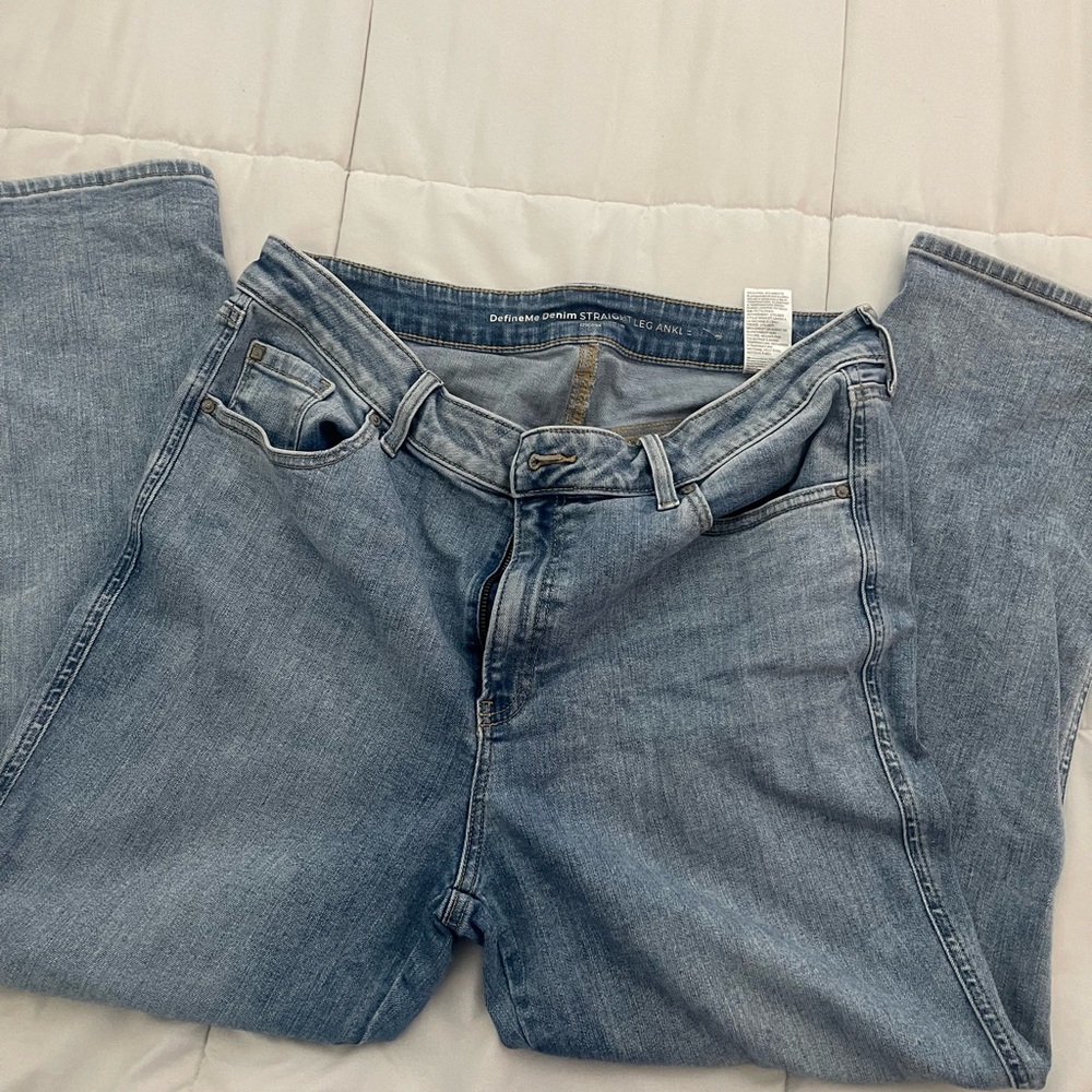 Chico’s DefineMe Denim Straight Leg Ankle Sz 14R/2.5R